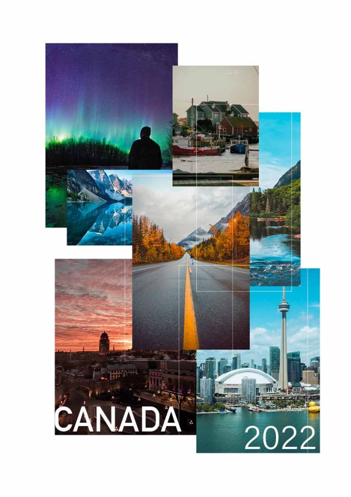 Affiche présentant les photo du canada